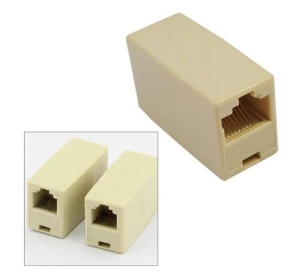 Conector Emenda Rj11 Para Rj11 Femea 6 Vias Linha Telefônica Internet Telefone Modem