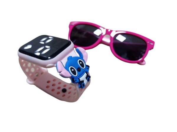 Lilo Stitch Reloginho Mais Oculos De Sol Rosa - Image 9